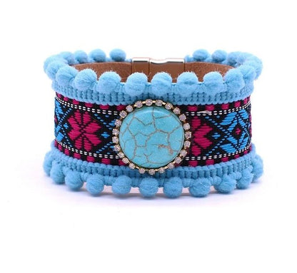 Bohemian Leather Bracelet - Floral Fawna