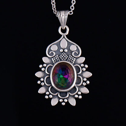 Mystic Rainbow Flower Necklace - Floral Fawna