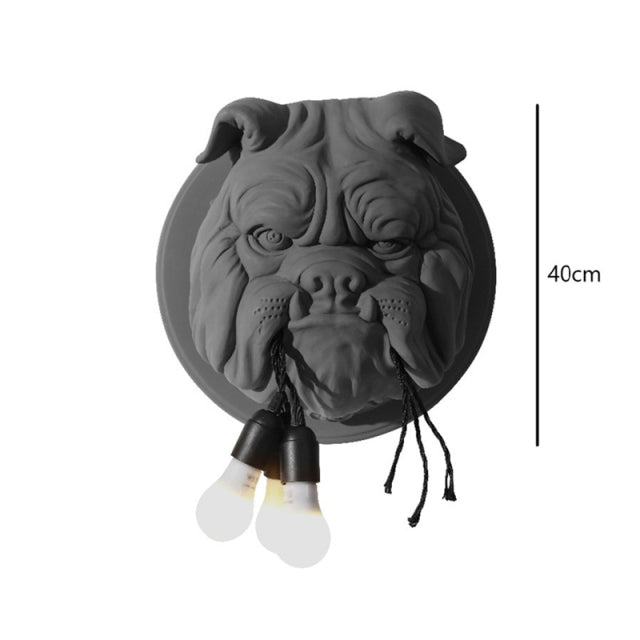 English Bulldog Wall Lamp - Floral Fawna