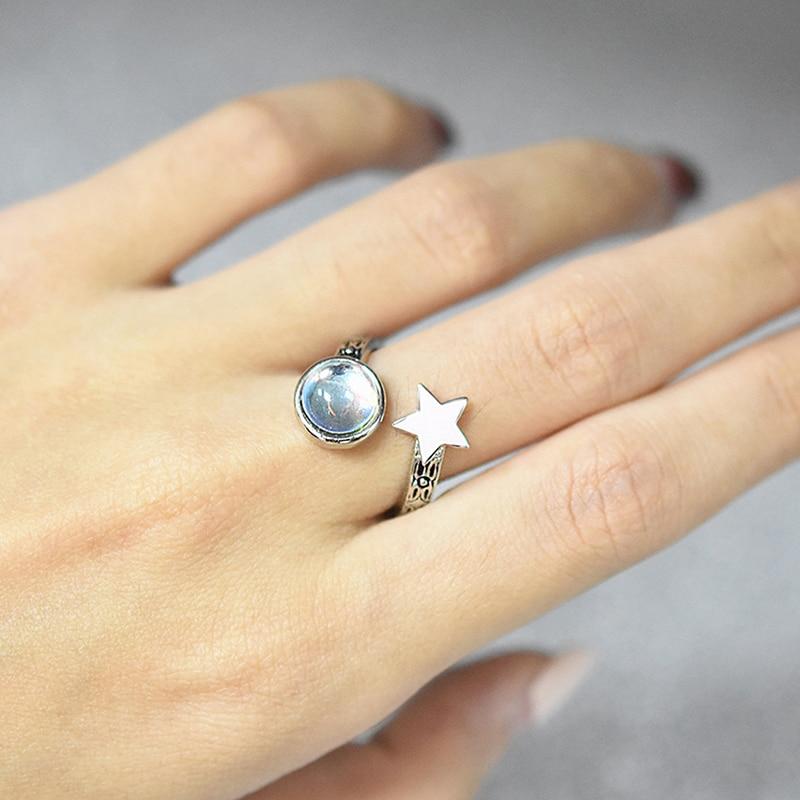 Moonstone Universe Wrap Ring - Floral Fawna