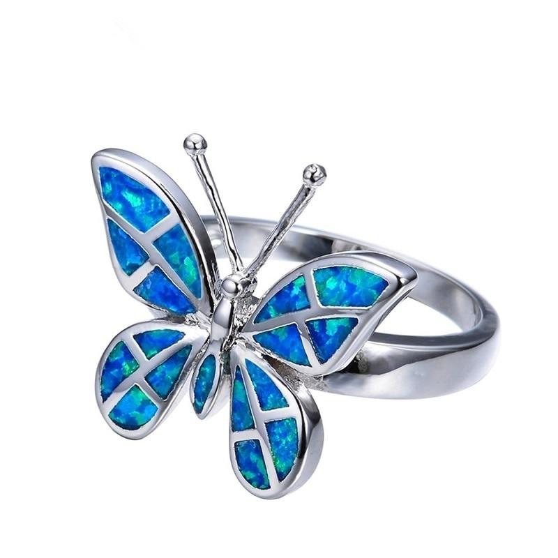 Fire Opal Butterfly Ring - Floral Fawna