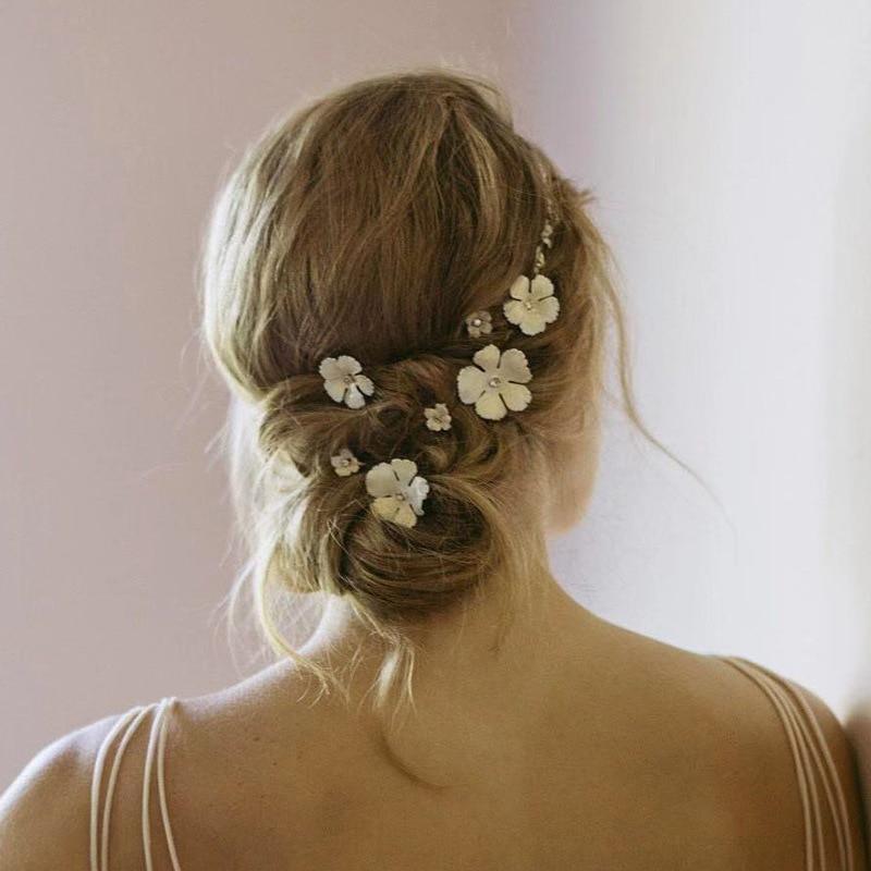 Flowers &amp; Pearls Hair Pin Set - Floral Fawna