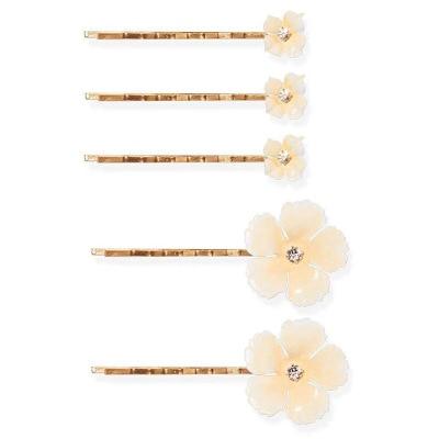 Flowers &amp; Pearls Hair Pin Set - Floral Fawna