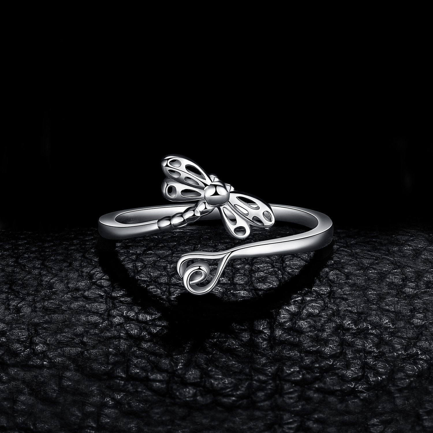 Dragonfly Silver Wrap Ring - Floral Fawna