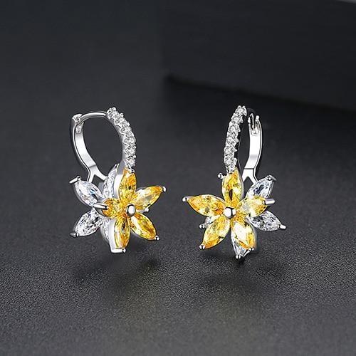 Crystal Frost Flowers Earrings - Floral Fawna