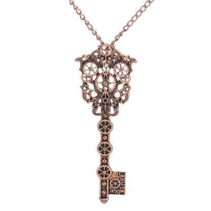 Vintage Style Steampunk Key Necklace - Floral Fawna