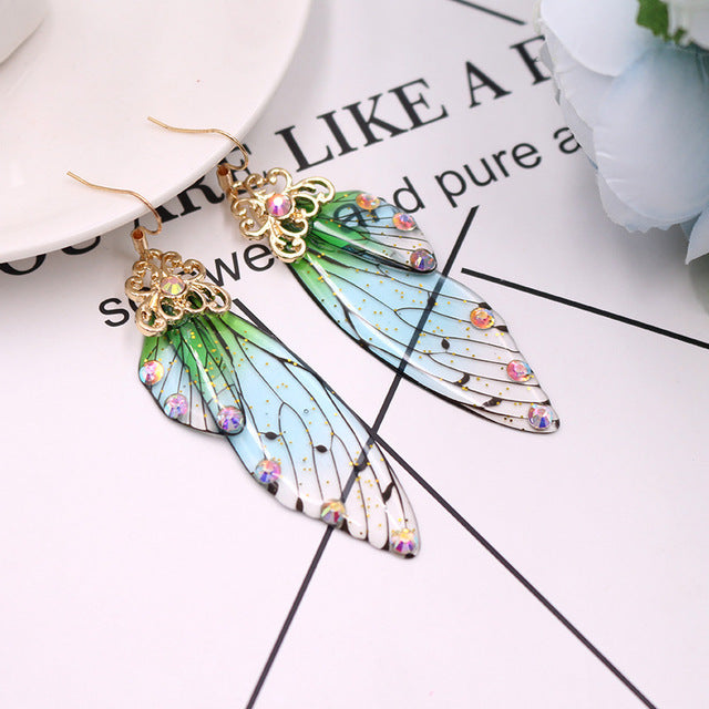 Cicada Wing Earrings - Floral Fawna