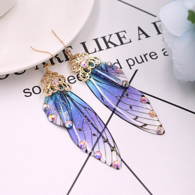 Cicada Wing Earrings - Floral Fawna