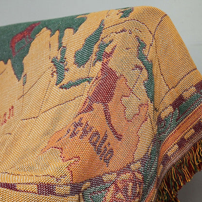 World Map Blanket - Floral Fawna