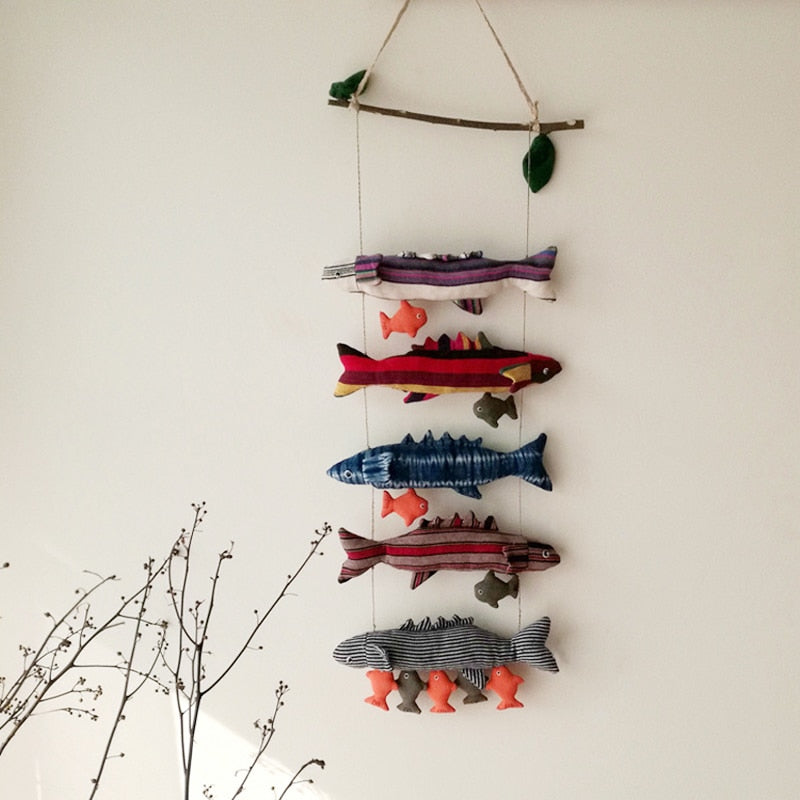 Scandinavian Fish Wall Hanging - Floral Fawna