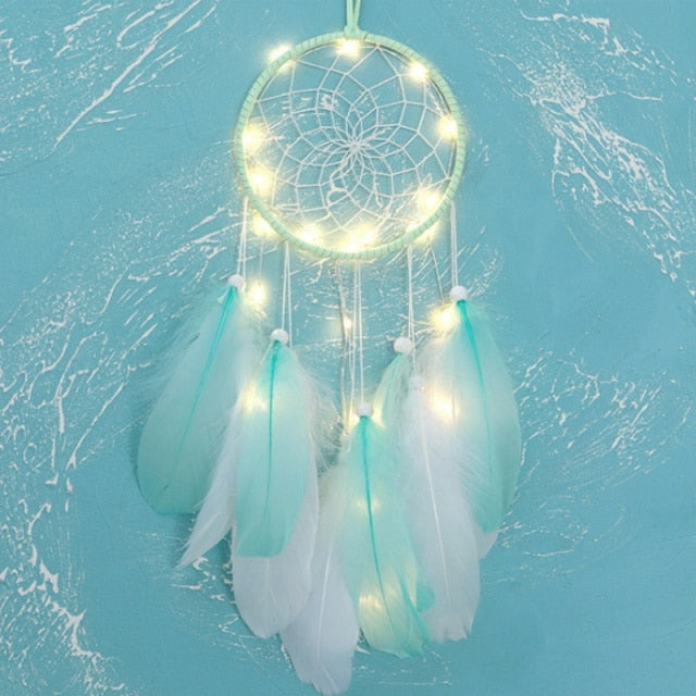 Handmade Dream Catcher with LED lights - Floral Fawna