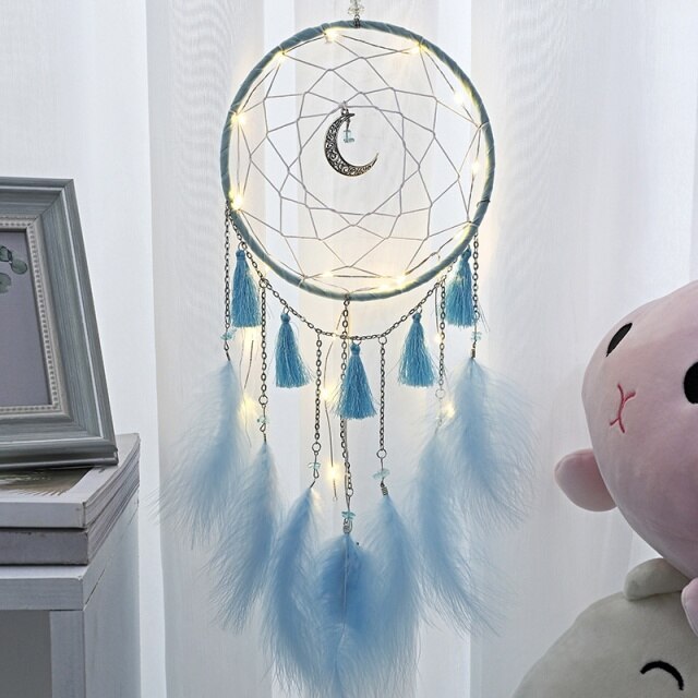 Handmade Dream Catcher with LED lights - Floral Fawna