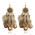 Long Feather Native Indian Dreamcatcher Earrings - Floral Fawna