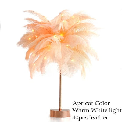 Stunning Feather Lampshade - Floral Fawna