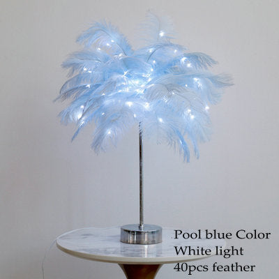 Stunning Feather Lampshade - Floral Fawna