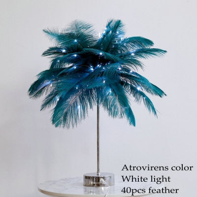 Stunning Feather Lampshade - Floral Fawna