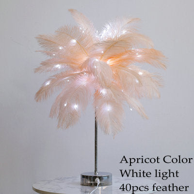 Stunning Feather Lampshade - Floral Fawna