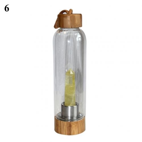 Natural Crystal Glass Water Bottle - Floral Fawna