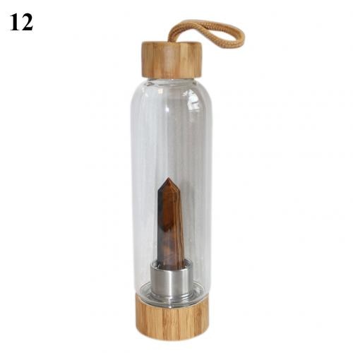 Natural Crystal Glass Water Bottle - Floral Fawna