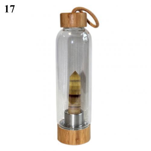 Natural Crystal Glass Water Bottle - Floral Fawna