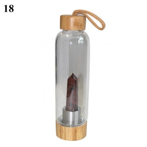 Natural Crystal Glass Water Bottle - Floral Fawna