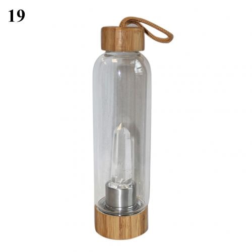 Natural Crystal Glass Water Bottle - Floral Fawna