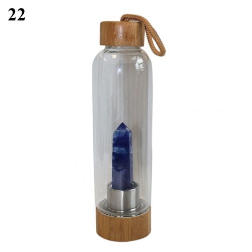 Natural Crystal Glass Water Bottle - Floral Fawna