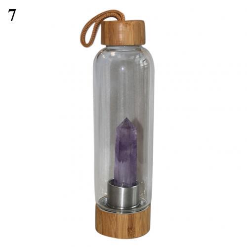 Natural Crystal Glass Water Bottle - Floral Fawna