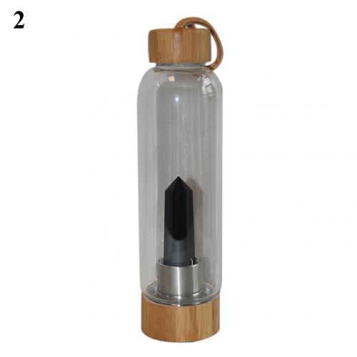 Natural Crystal Glass Water Bottle - Floral Fawna