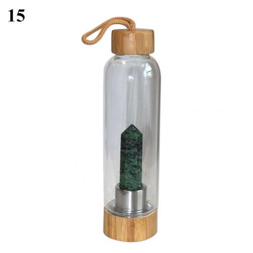 Natural Crystal Glass Water Bottle - Floral Fawna