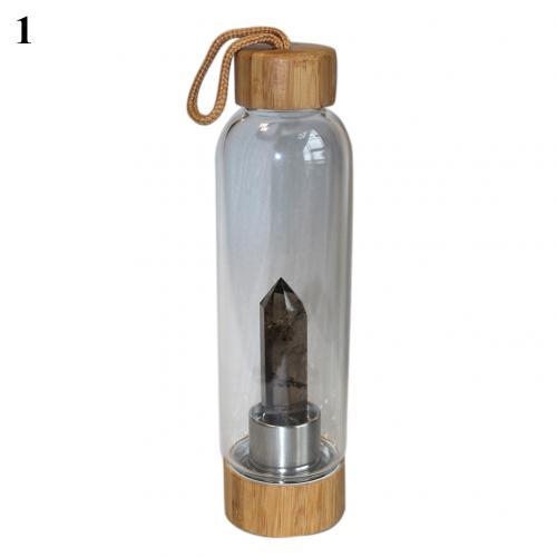 Natural Crystal Glass Water Bottle - Floral Fawna