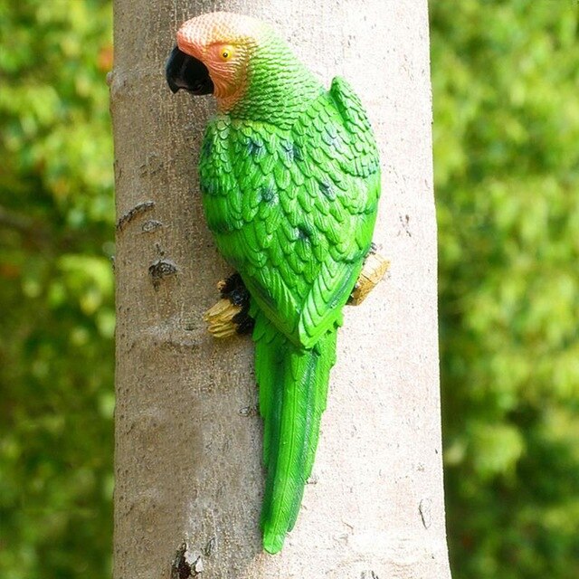 Lifelike Parrot Sculpture - Floral Fawna