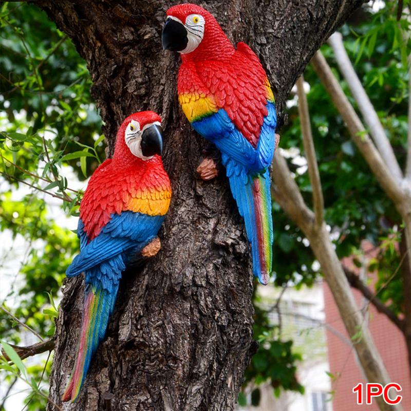 Lifelike Parrot Sculpture - Floral Fawna