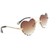 Heart Shaped Rimless Sunglasses - Floral Fawna