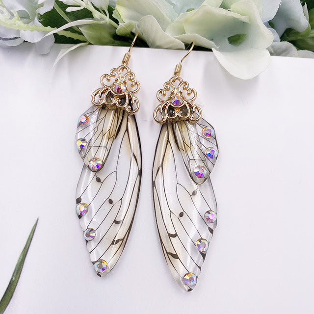 Cicada Wing Earrings - Floral Fawna