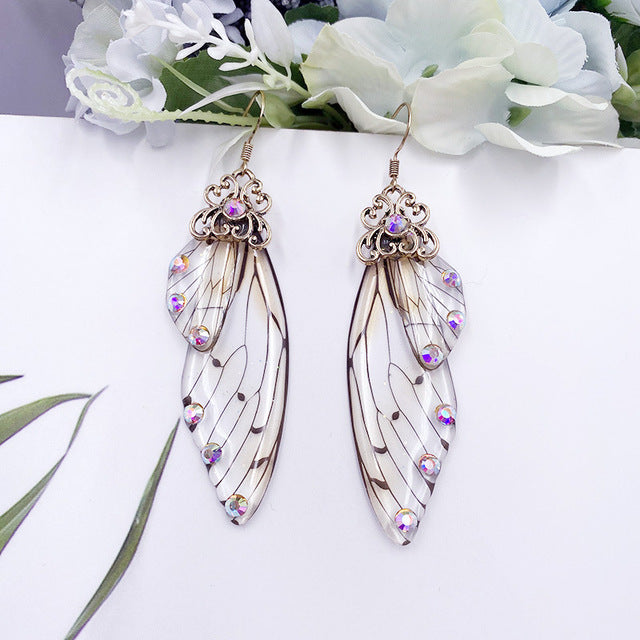 Cicada Wing Earrings - Floral Fawna