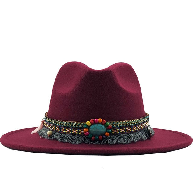 Wide Brim Fedora Hat - Floral Fawna