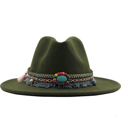 Wide Brim Fedora Hat - Floral Fawna