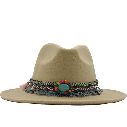 Wide Brim Fedora Hat - Floral Fawna