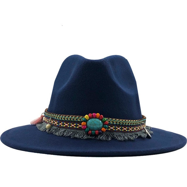 Wide Brim Fedora Hat - Floral Fawna