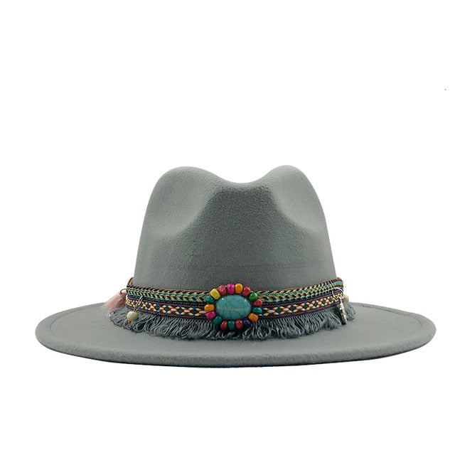 Wide Brim Fedora Hat - Floral Fawna