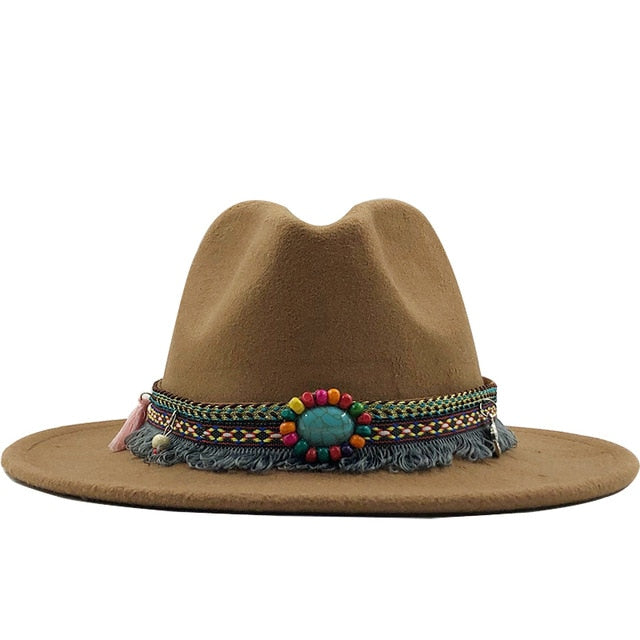 Wide Brim Fedora Hat - Floral Fawna