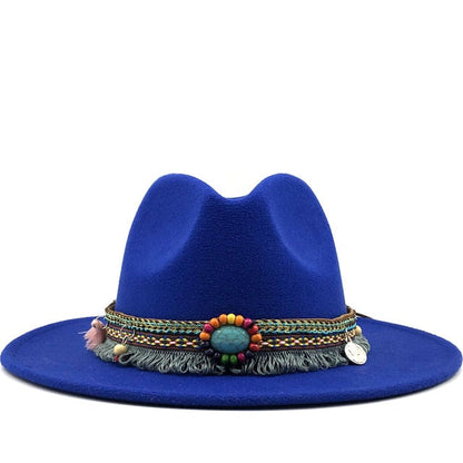 Wide Brim Fedora Hat - Floral Fawna