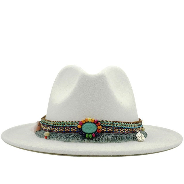 Wide Brim Fedora Hat - Floral Fawna