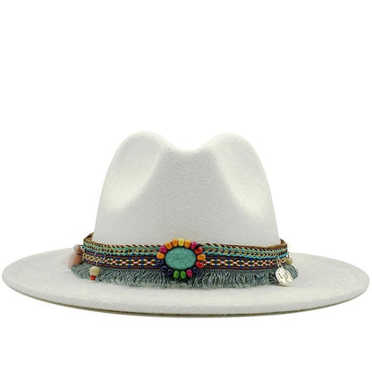 Wide Brim Fedora Hat - Floral Fawna