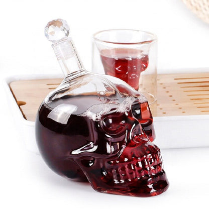 Glass Skull Decanter - Floral Fawna