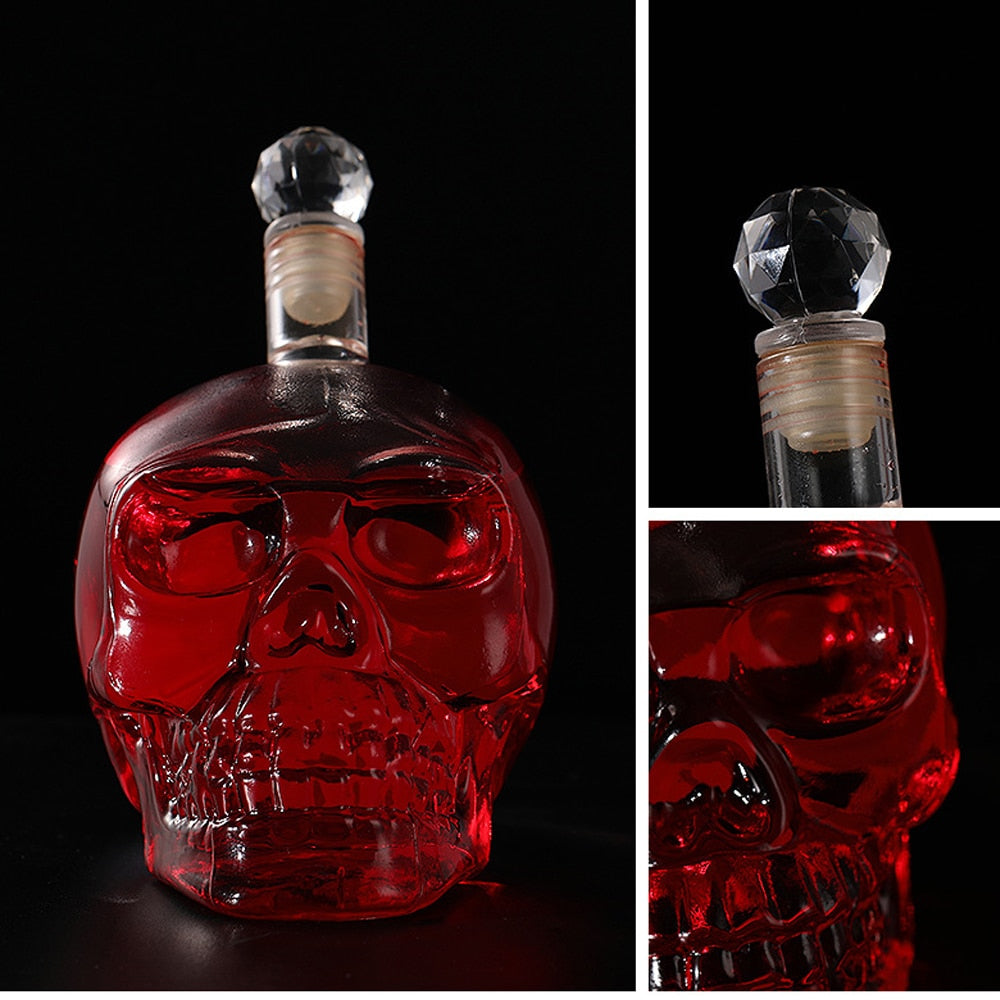 Glass Skull Decanter - Floral Fawna