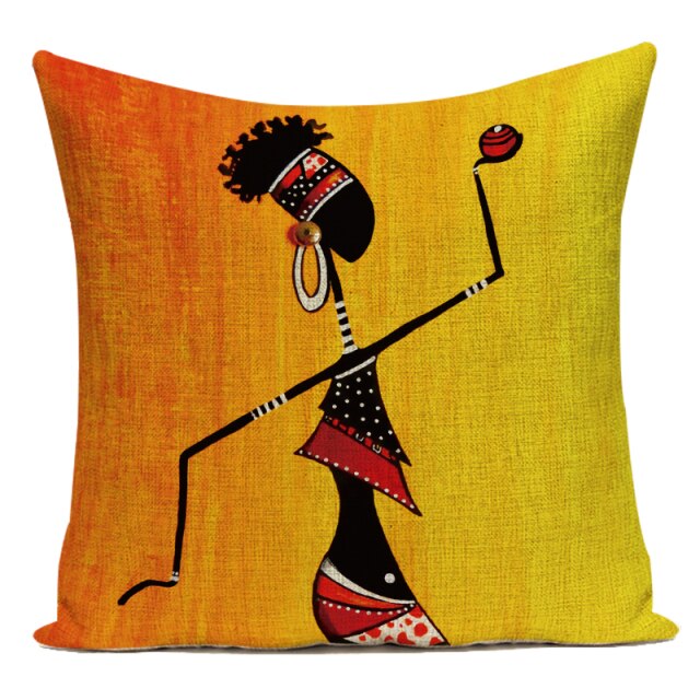 African Tribal Cushion Cover - Floral Fawna