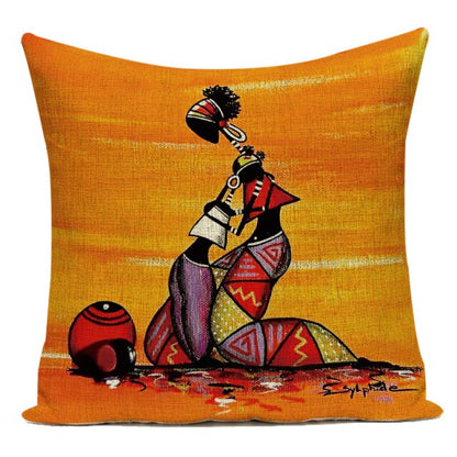 African Tribal Cushion Cover - Floral Fawna