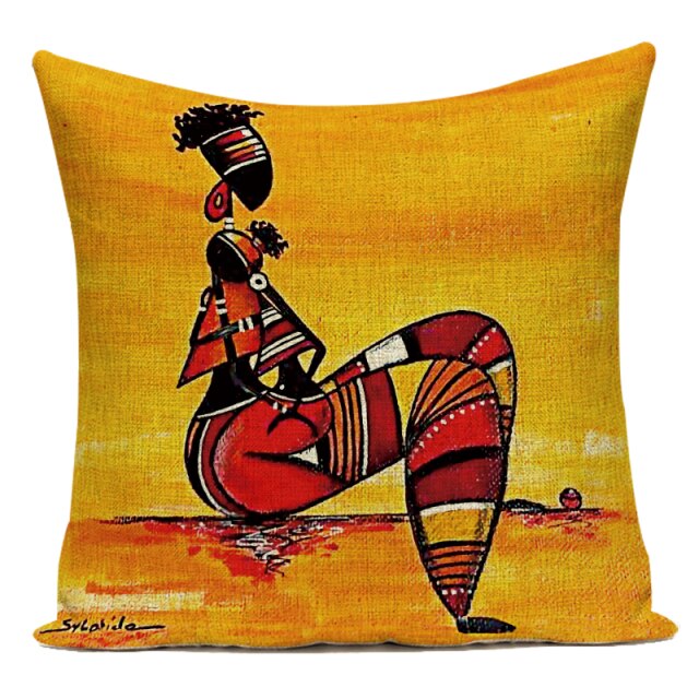 African Tribal Cushion Cover - Floral Fawna